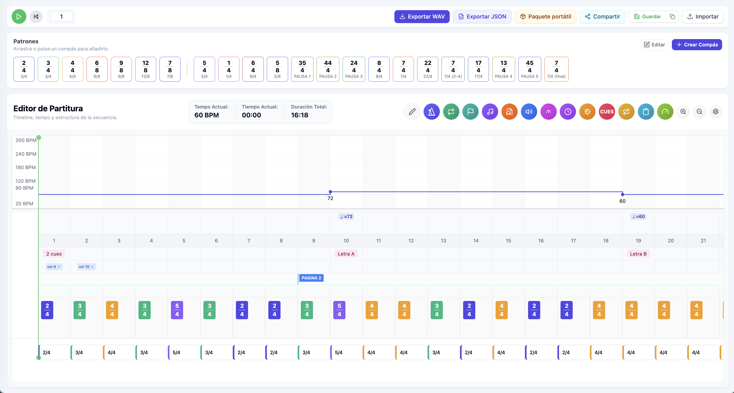 Editor visual de ClickTracker para crear click tracks avanzados
