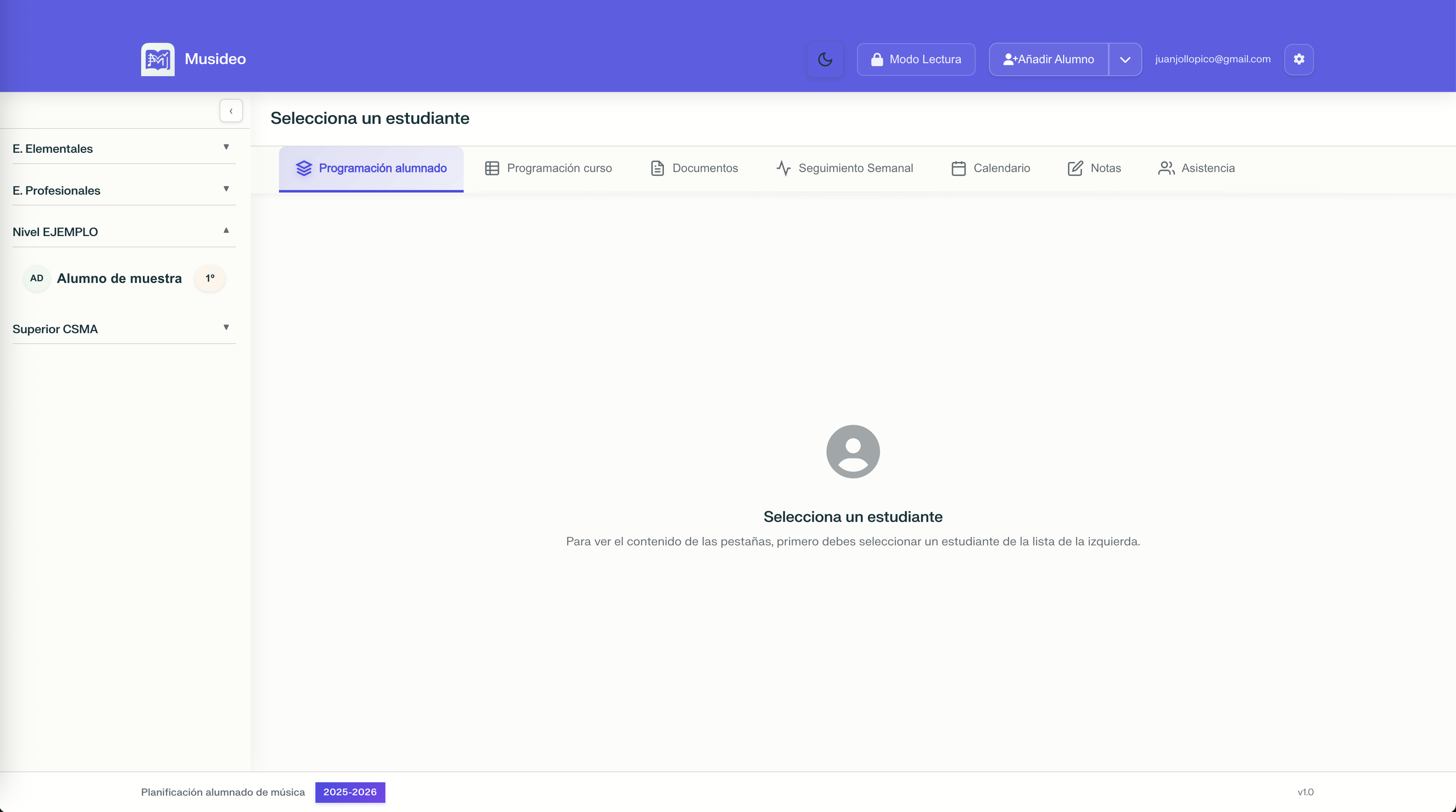 Dashboard de Musideo